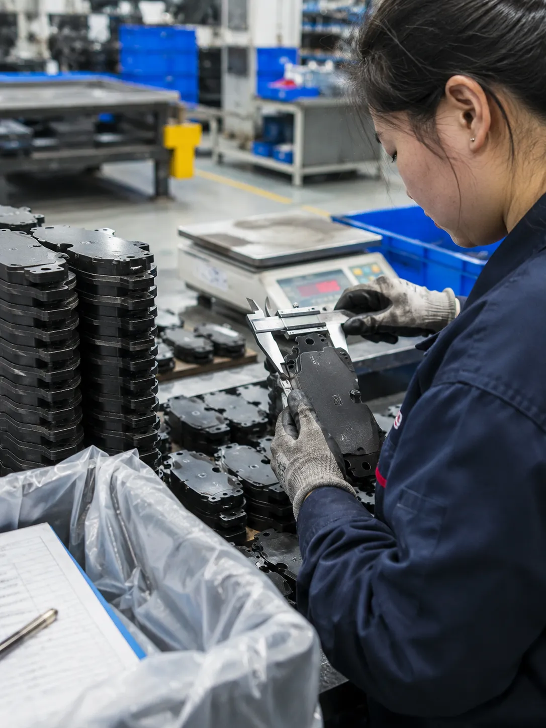 Brake pad quality control inspection before shipment Brake pad quality control inspection before shipment