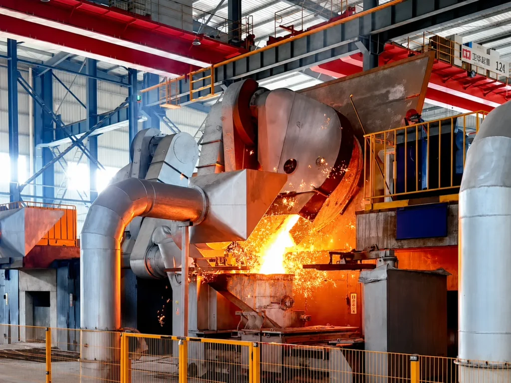 Molten metal pour in steelworks