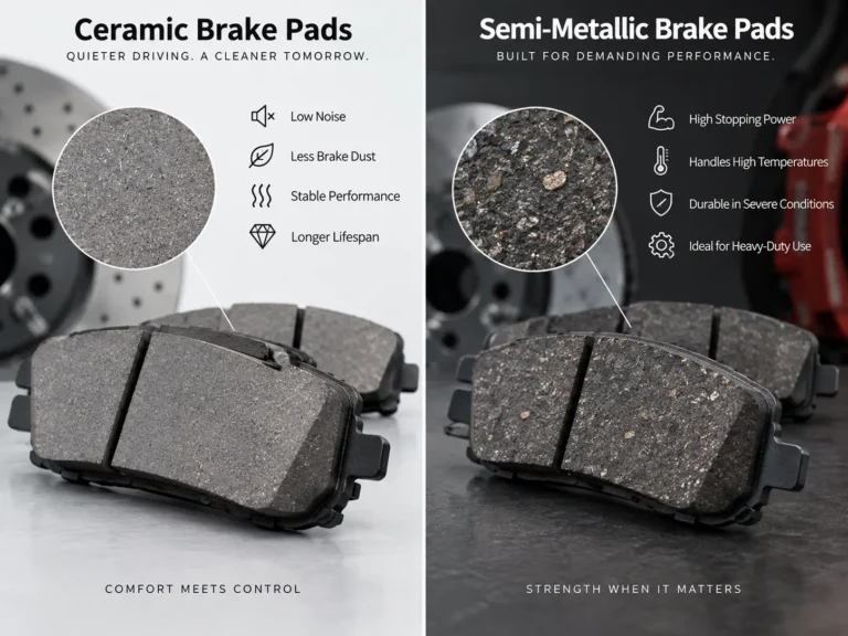Keramiki we ýarym metal tormoz balatalary