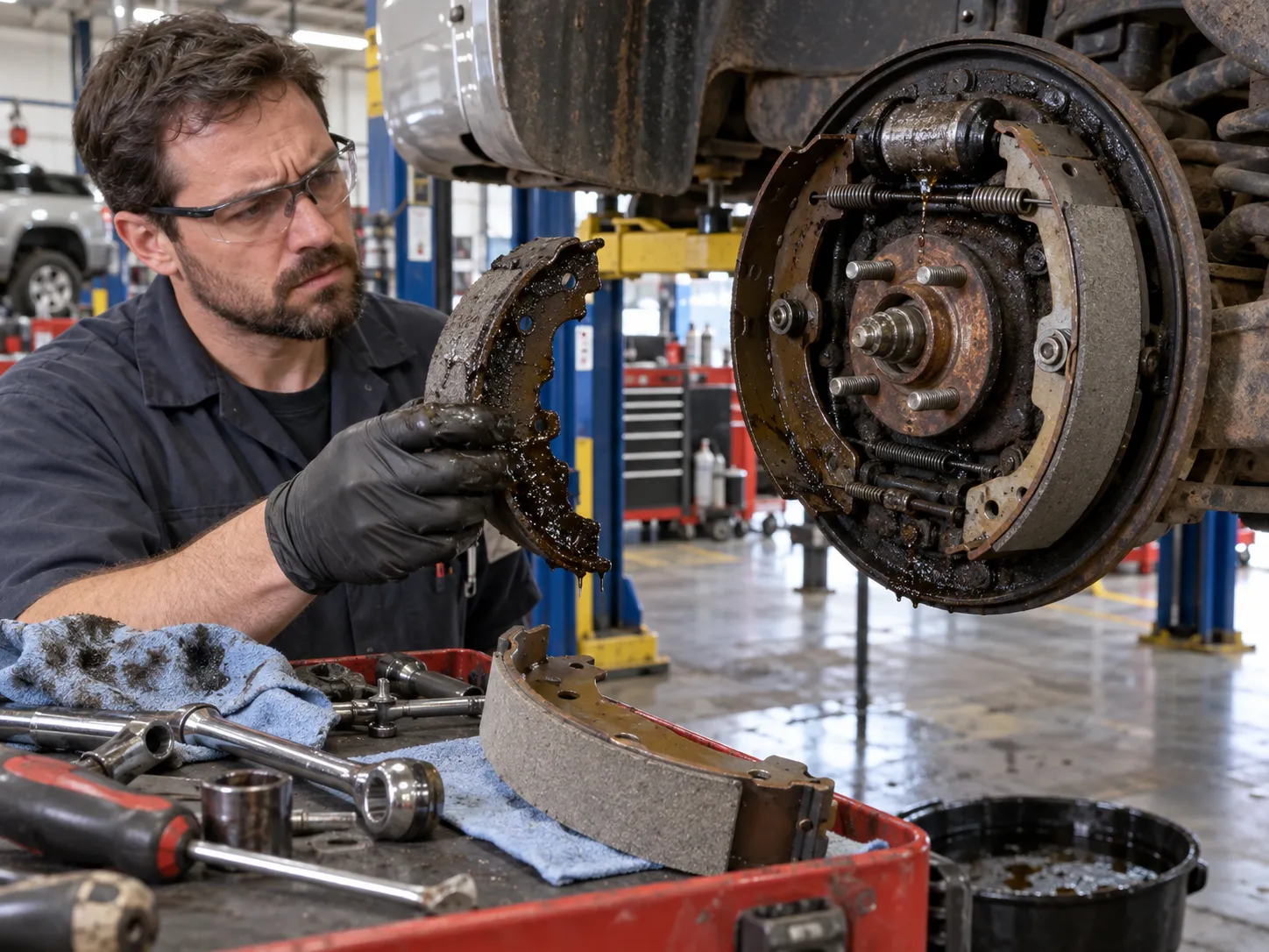 Brake shoe contamination returns