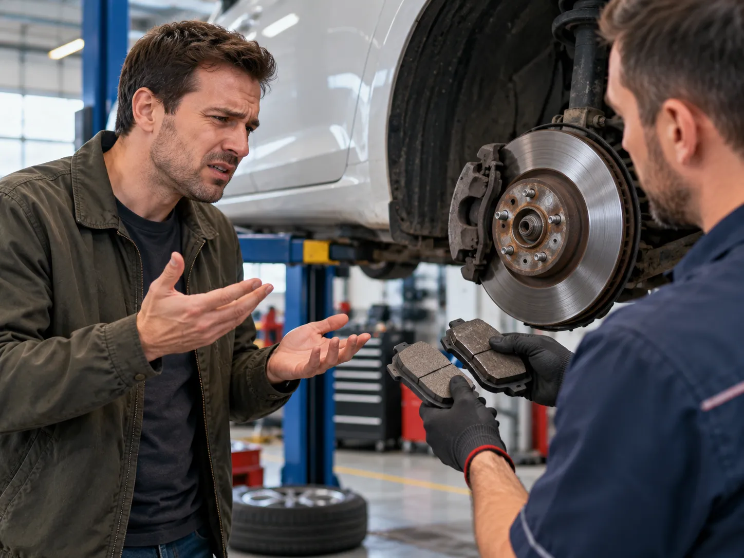 Brake pad noise complaint inspection