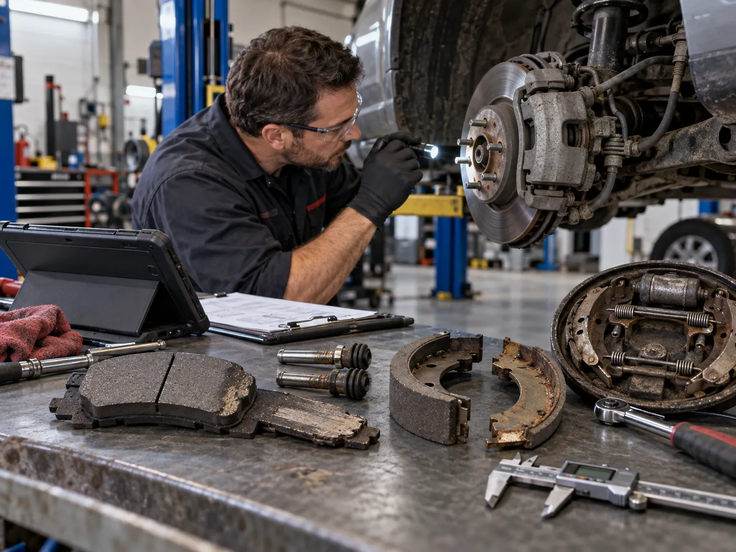 Brake pad shim wear