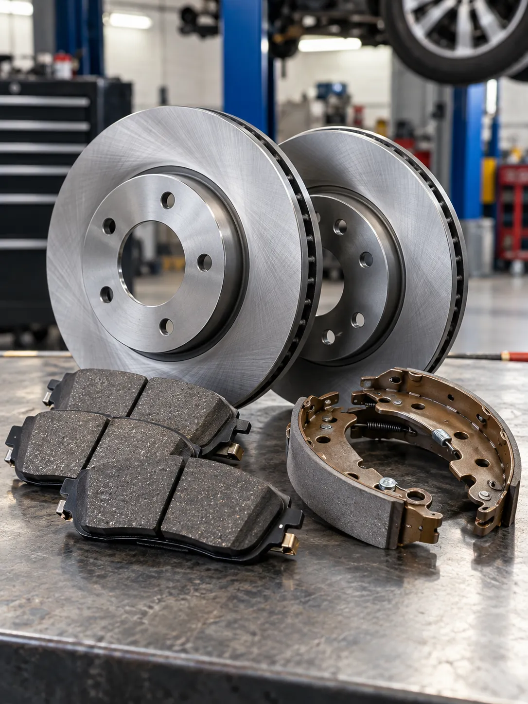 Brake pads, rotors and shoes
