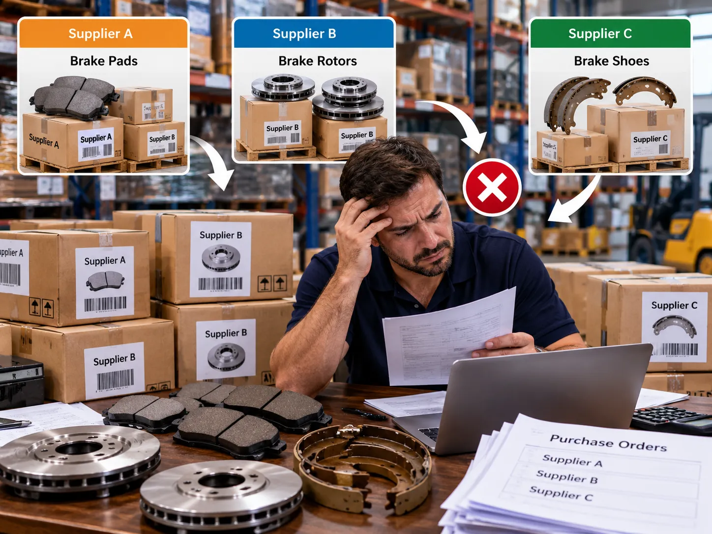 Cartons from multiple suppliers