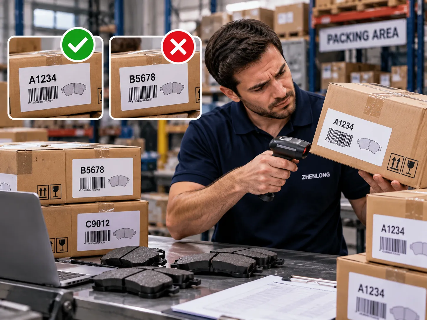 Barcode and label mismatch on a private-label box