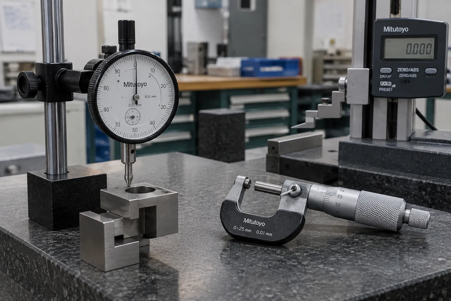 Wyserplaataanwyser, mikrometer, meetstasie Wyserplaataanwyser, mikrometer, meetstasie